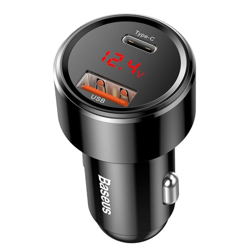 Autoladegerät Baseus Magic Series 1x USB-A, 1x USB-C, PD 3.0, QC 4.0+ 45W, Schwarz