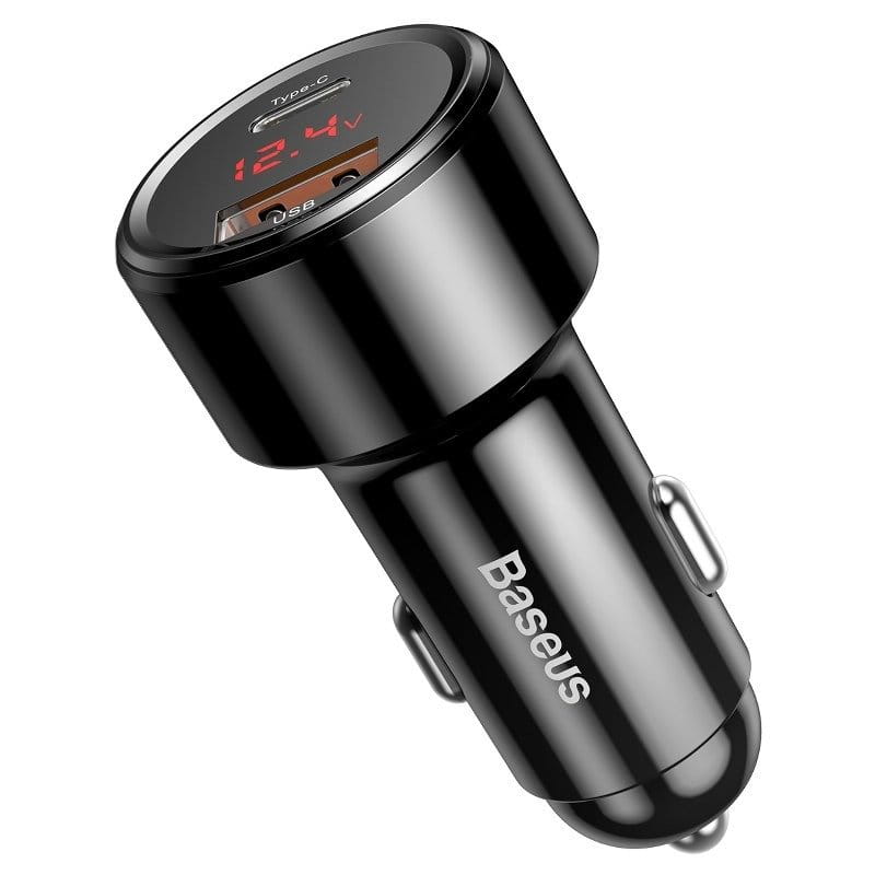 Autoladegerät Baseus Magic Series 1x USB-A, 1x USB-C, PD 3.0, QC 4.0+ 45W, Schwarz