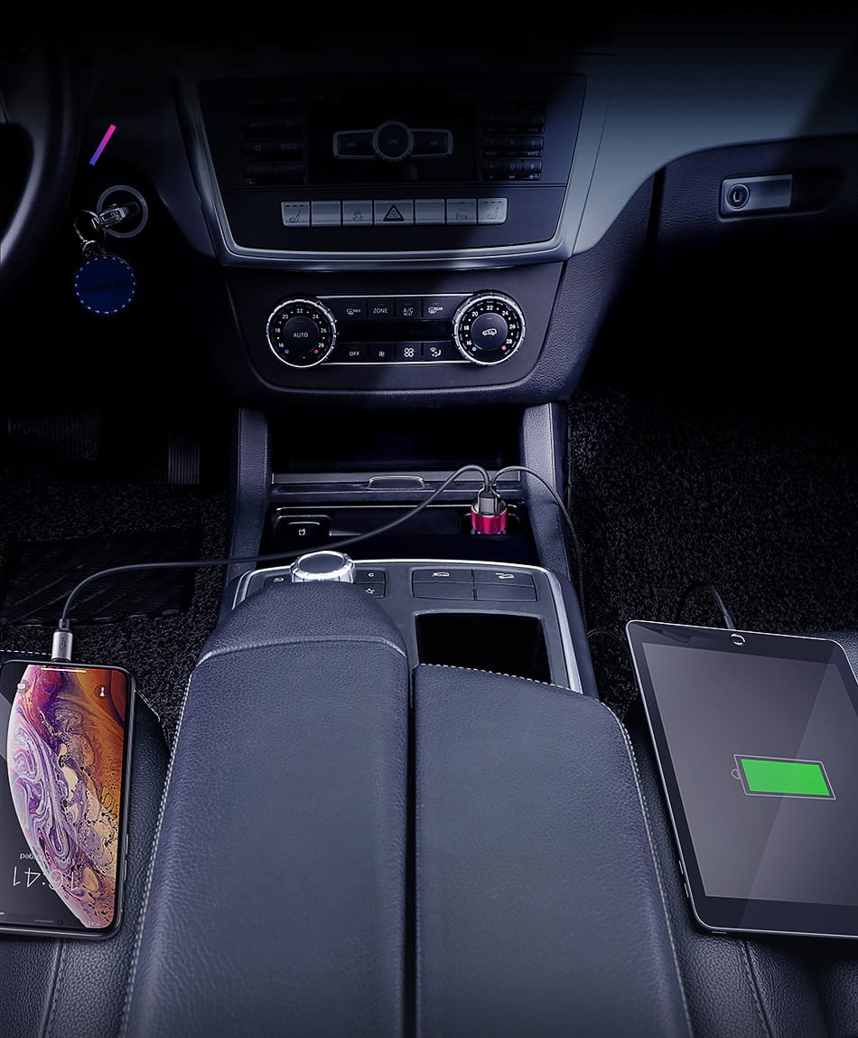 Autoladegerät Baseus Magic Series 1x USB-A, 1x USB-C, PD 3.0, QC 4.0+ 45W, Schwarz