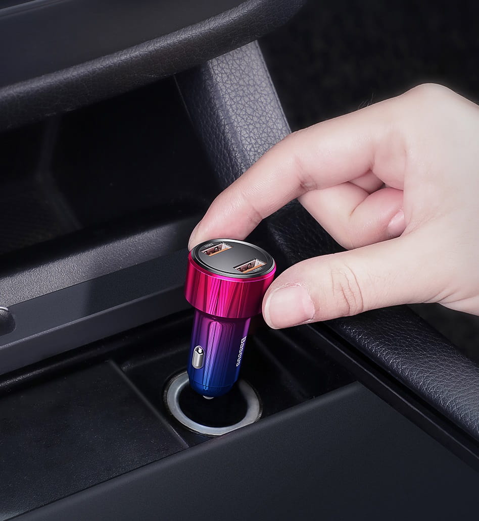 Autoladegerät Baseus Magic Series 1x USB-A, 1x USB-C, PD 3.0, QC 4.0+ 45W, Schwarz