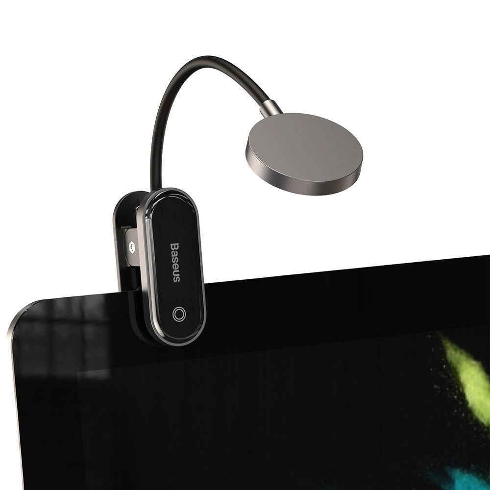 LED Clip Lampe mit Akku, Baseus Mini Clip Lamp, 350 mAh, 4000 K, Grau mit schwarzen Elementen