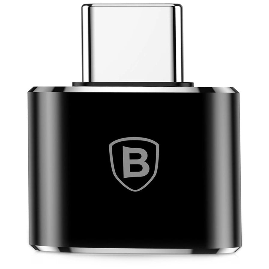Adapter von USB-A (weiblich) auf USB-C (männlich), Baseus Mini, Schwarz