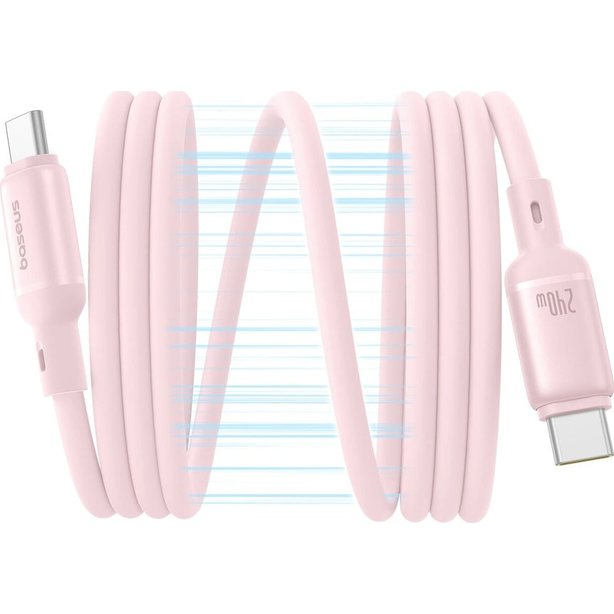Magnetkabel USB-C zu USB-C, PD 240W, 5A, 480 Mb/s, 1m, Baseus PicoGo, Rosa
