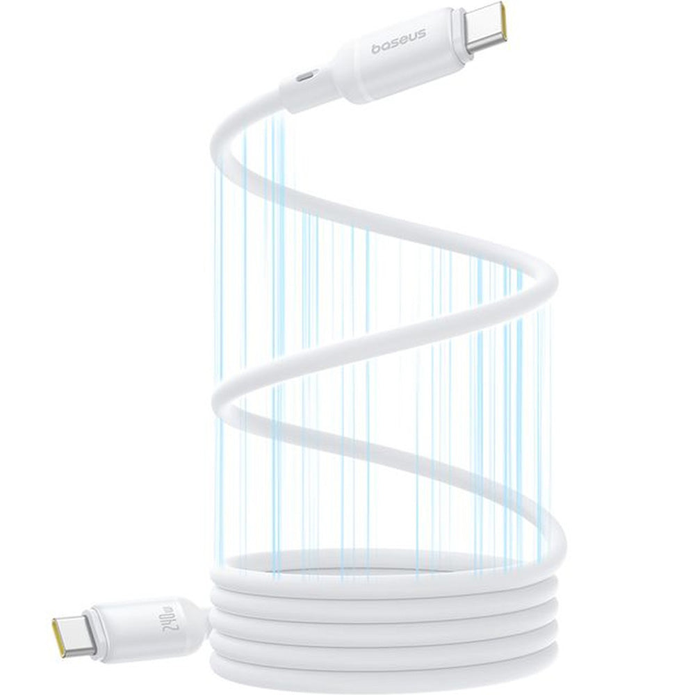 Magnetkabel USB-C zu USB-C, PD 240W, 5A, 480 Mb/s, 1m, Baseus PicoGo, Weiß