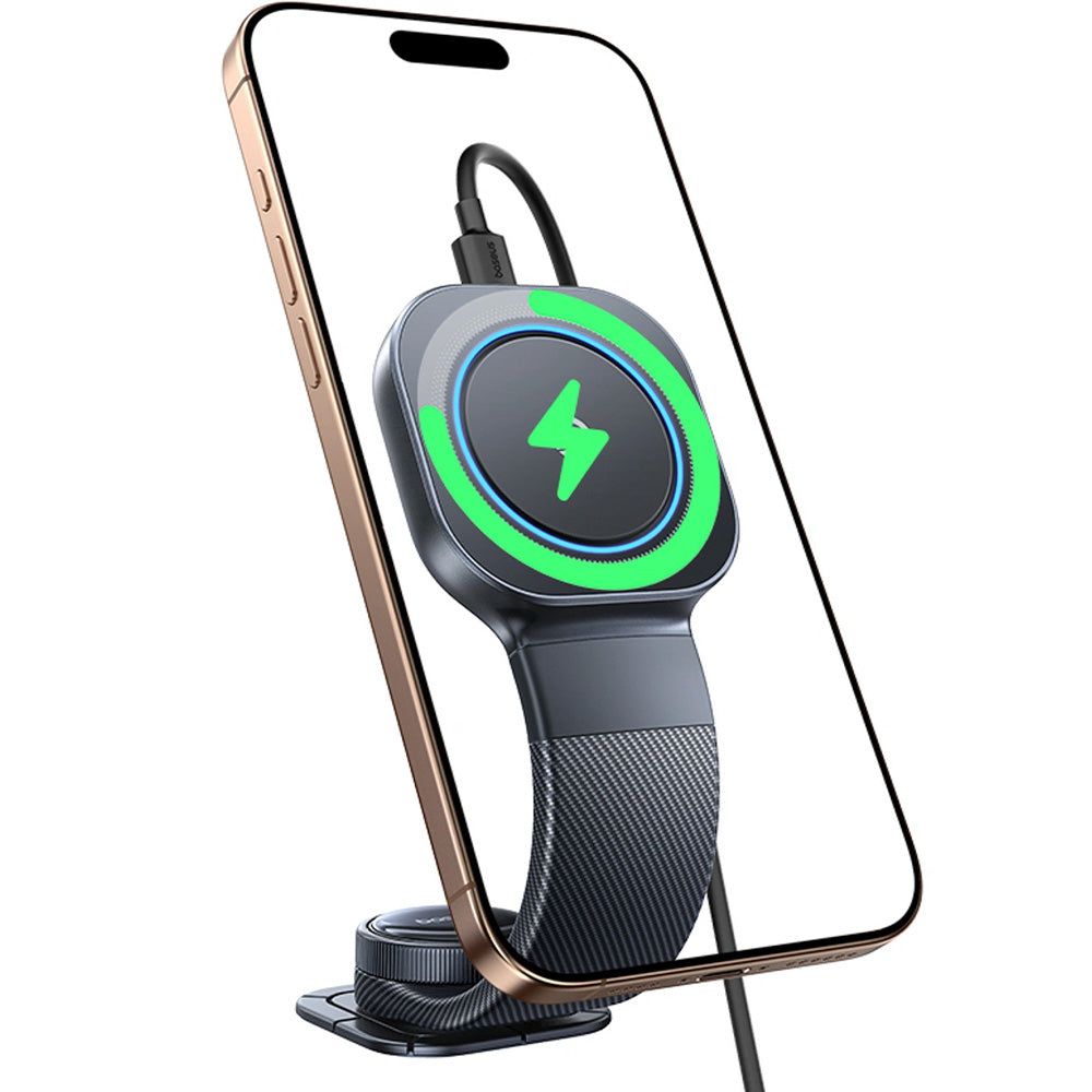 Autohalterung für das Armaturenbrett mit MagSafe / Qi, 15W, Baseus PrimeTrip C03Pro, Schwarz