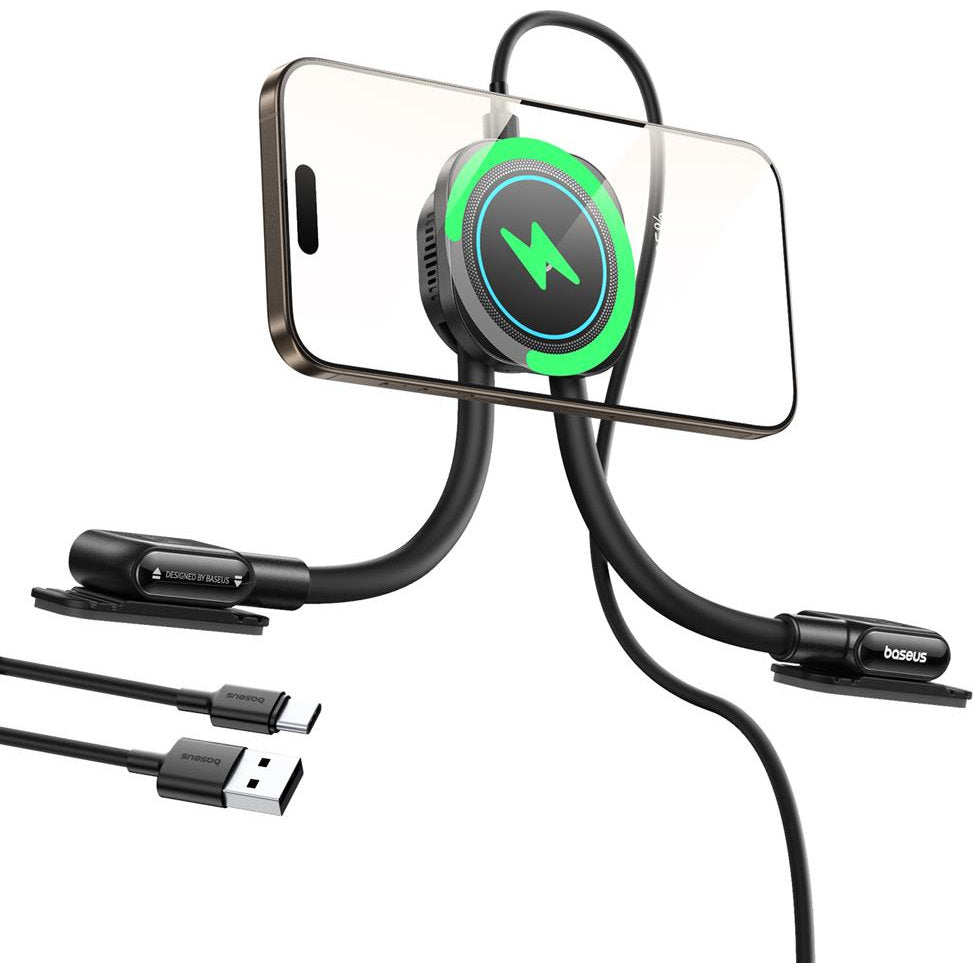 Magnetische Handy-Halterung mit 15W induktivem Laden mit MagSafe für Cockpit, Baseus PrimeTrip C03sPro, Schwarz