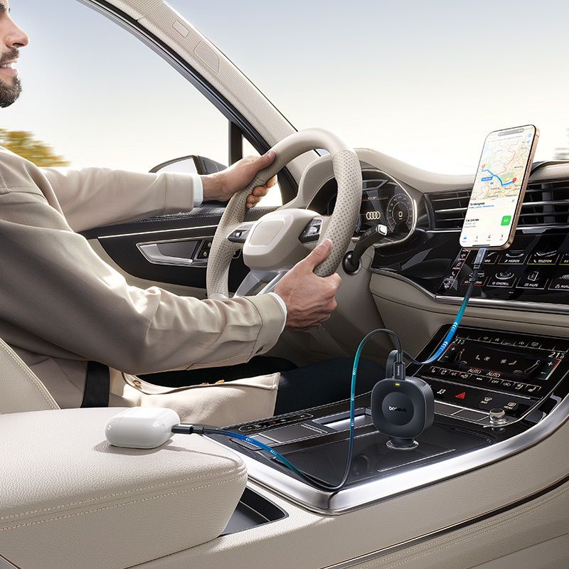 Autoladegerät USB-C mit ausziehbarem Kabel USB-C, Baseus PrimeTrip VR2, 60W, QC, PD, Huawei SCP, Schwarz