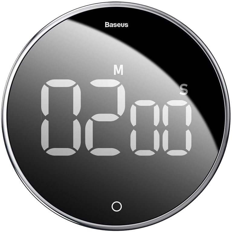 Elektronischer Timer mit Drehsteuerung, Baseus Heyo, Schwarz-Silber
