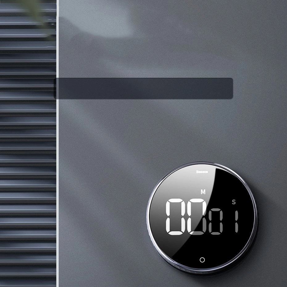 Elektronischer Timer mit Drehsteuerung, Baseus Heyo, Schwarz-Silber