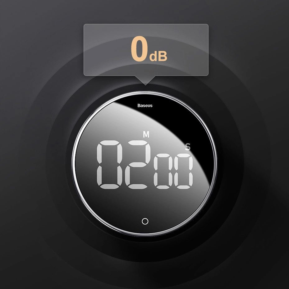 Elektronischer Timer mit Drehsteuerung, Baseus Heyo, Schwarz-Silber