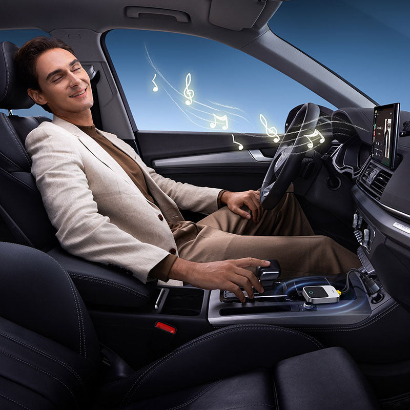 Adapter für drahtloses CarPlay, Baseus SafeJourney USB-A+USB-C, Bluetooth 5.0 / WiFi 5 GHz, Grau