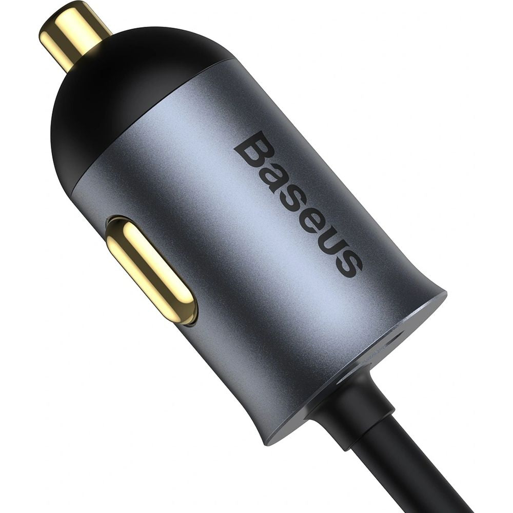 Autoladegerät 2x USB-A, 2x USB-C, Baseus Share Together, 120W, PPS, QC, PD, Samsung AFC, Huawei SCP, Grau