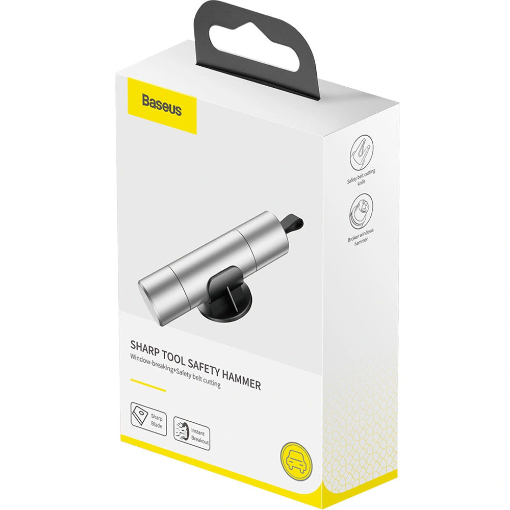Hammer / Rettungshammer für Autos, Baseus SharpTool Safety Hammer, Silber