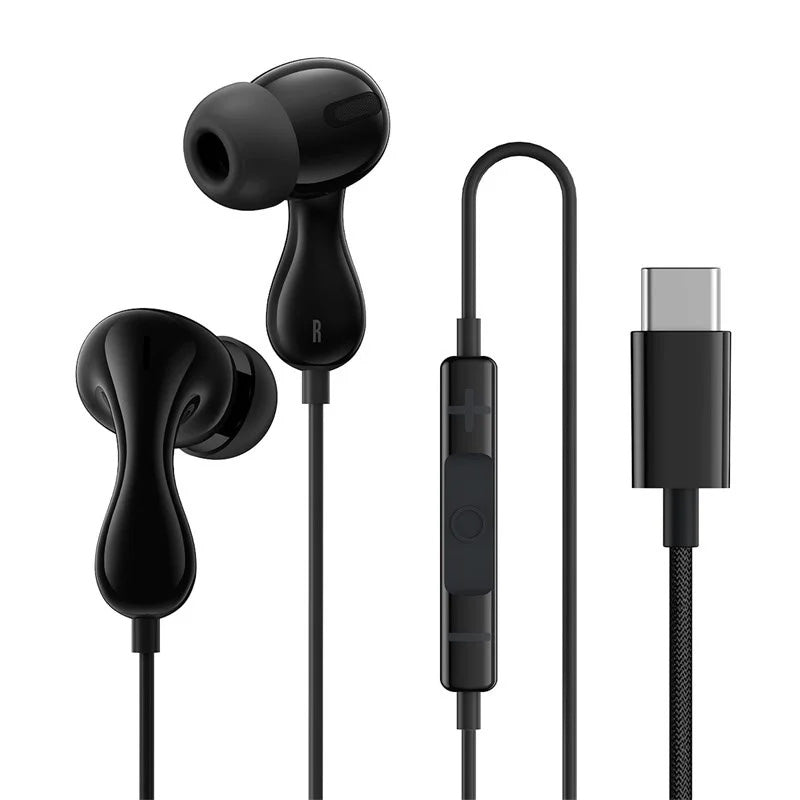 Kabelgebundene In-Ear-Kopfhörer mit USB-C, Baseus Encok CZ20, 1,1 m, Schwarz