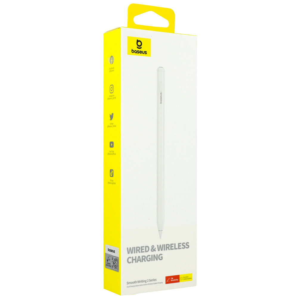 Stift Baseus für iPad / Pro / Air / Mini (2018 und neuere) Smooth Writing 2 Stylus Writing 2 Overseas mit Kabel und induktiver Aufladung, Weiß