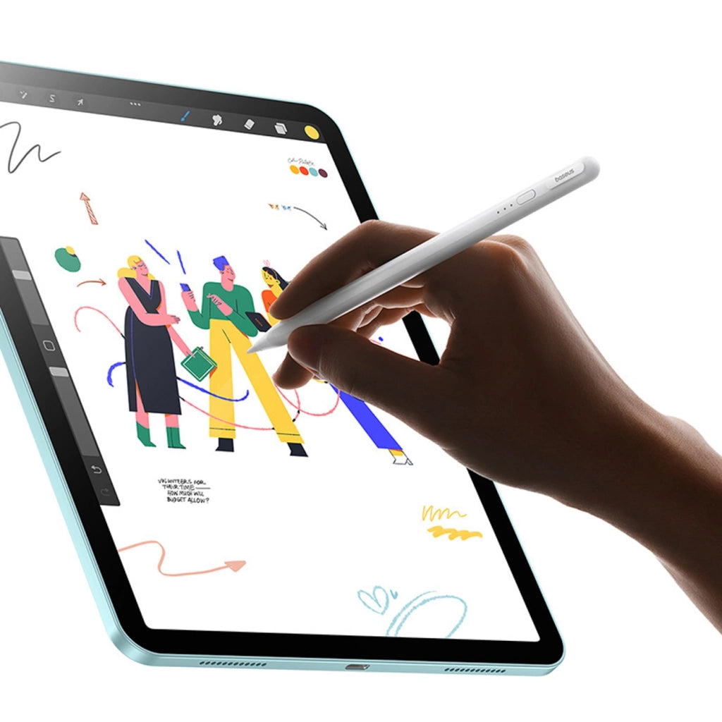 Aktiver Stylus mit Neigungserkennung für iPad 2018-2026, Stift Baseus Smooth Writing 3, Weiß