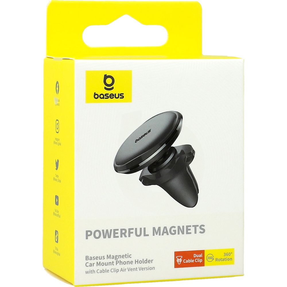 Handyhalterung für Auto Baseus SUGX-A01 Magnetic Car Mount Phone Holder Air Vent, Schwarz