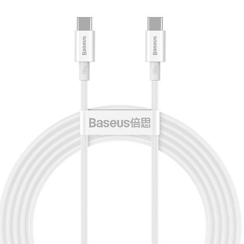 Kabel Baseus Superior 100W 5A USB-C für USB-C 2m, Weiß
