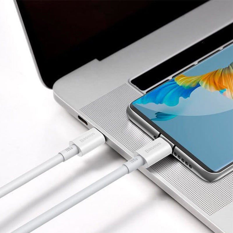 Kabel Baseus Superior 100W 5A USB-C für USB-C 2m, Weiß