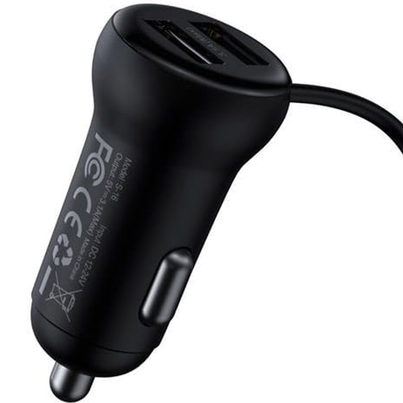 Autoladegerät + FM-Sender Baseus S-16 Overseas edition 2x USB-A, schwarz