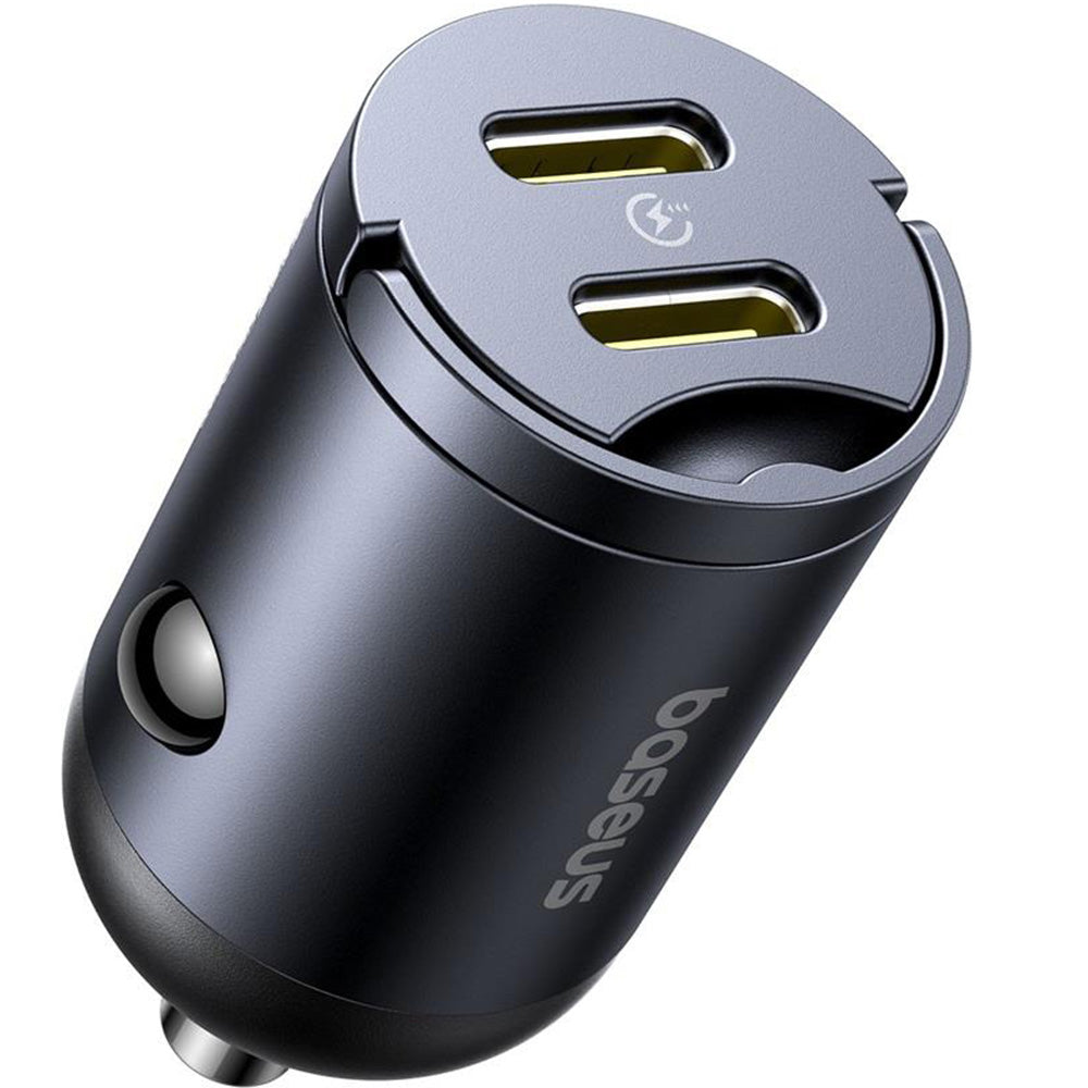 Autoladegerät PD 30W, 2x USB-C, Baseus Tiny Star, Schwarz