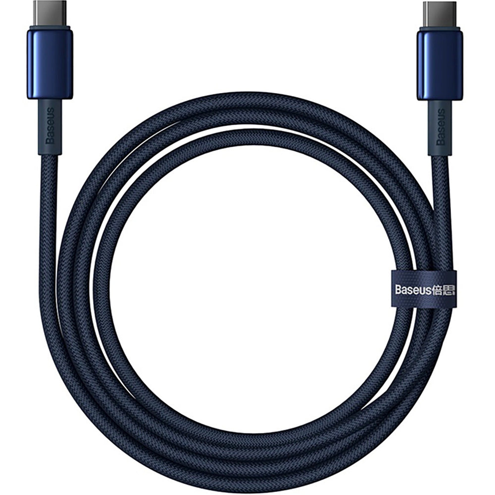 Kabel USB-C zu USB-C, PD 100W, 480Mb/s, 1m, Baseus Tungsten Gold, Dunkelblau