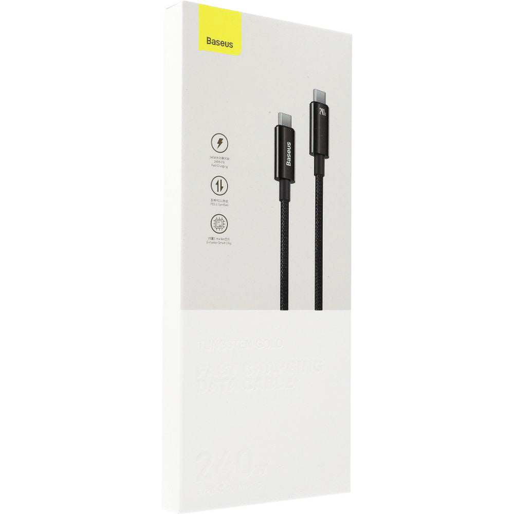 Kabel Baseus Tungsten Gold USB-C für USB-C 480Mb/s QC 240W PD 1m, Schwarz