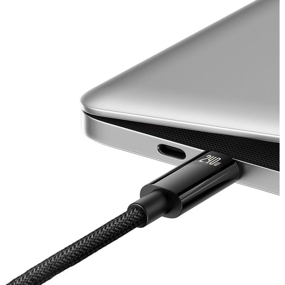 Kabel Baseus Tungsten Gold USB-C für USB-C 480Mb/s QC 240W PD 1m, Schwarz