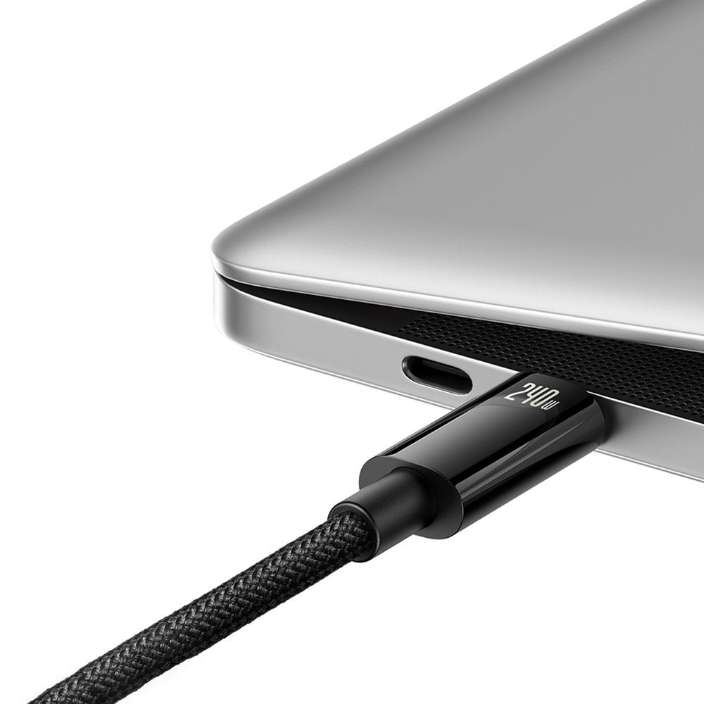 Kabel Baseus Tungsten Gold USB-C für USB-C 480Mb/s QC 240W PD 3m, Schwarz