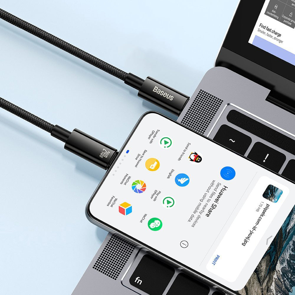Kabel Baseus Tungsten Gold USB-C für USB-C 480Mb/s QC 240W PD 3m, Schwarz