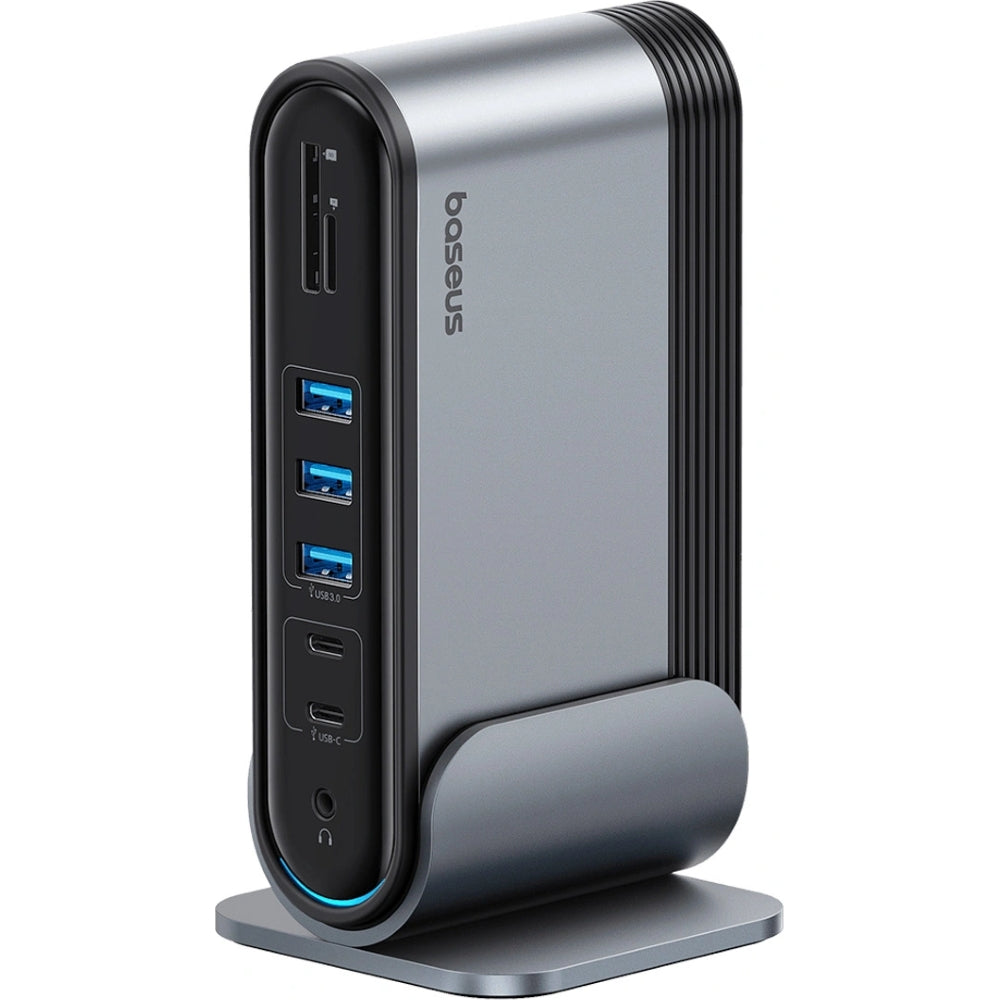 Ladestation Baseus Unionjoy 17-Port Triple Display Docking Station mit HDMI, DP, USB-C, SD, PC, USB-A, RJ45, PD, Grau