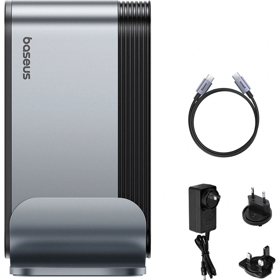Ladestation Baseus Unionjoy 17-Port Triple Display Docking Station mit HDMI, DP, USB-C, SD, PC, USB-A, RJ45, PD, Grau