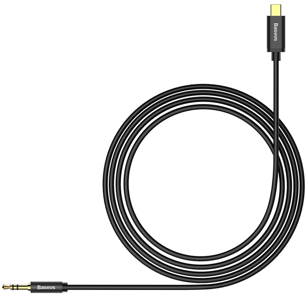 Audiokabel USB-C zu AUX 3,5 mm mini jack für Smartphone/Tablet, 1,2m, Baseus Yiven M01, Schwarz-Gold