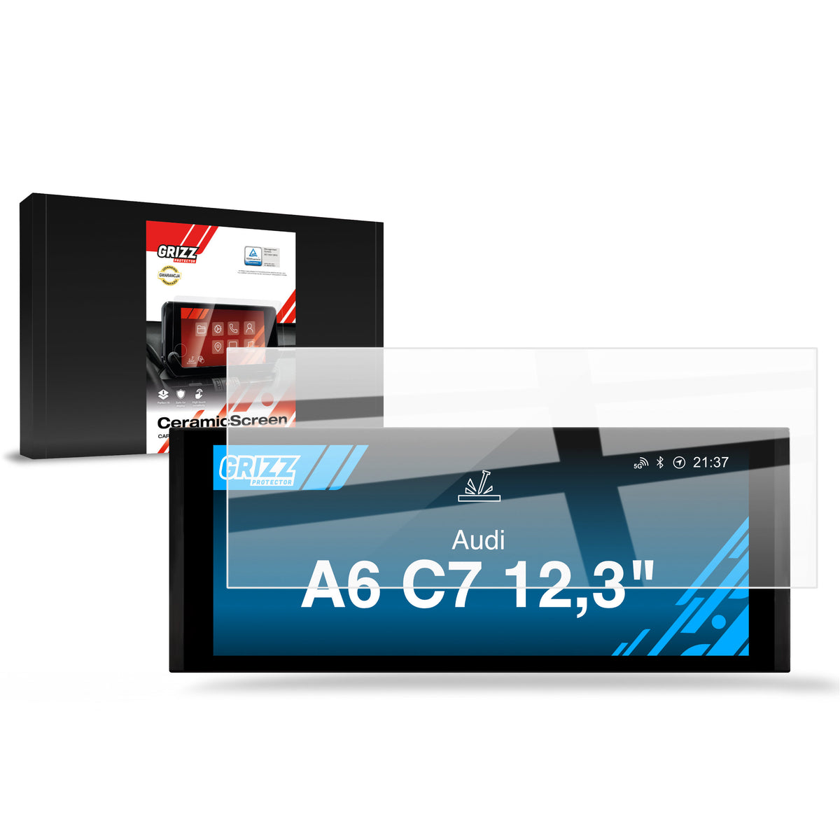 Keramische Autodisplayfolie für Audi A6 C7 Android Radio 12,3" (2012-2018), Grizz Protector