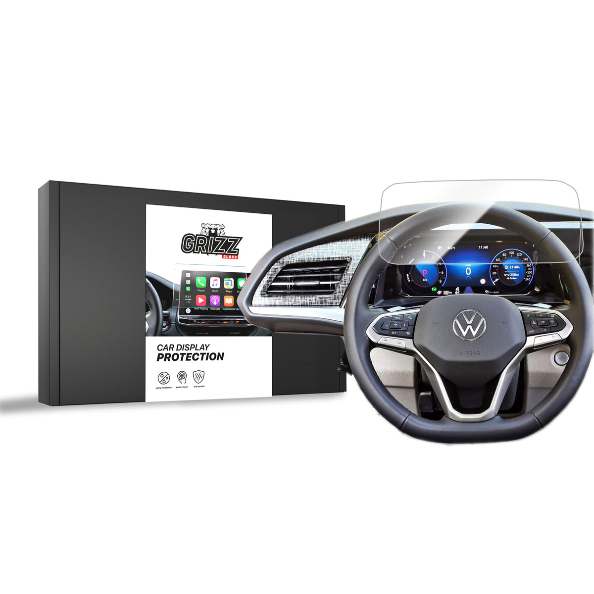 Keramische Autodisplayfolie für Volkswagen Multivan 4 Virtual Cockpit 10,25" (2021-2024), Grizz Protector