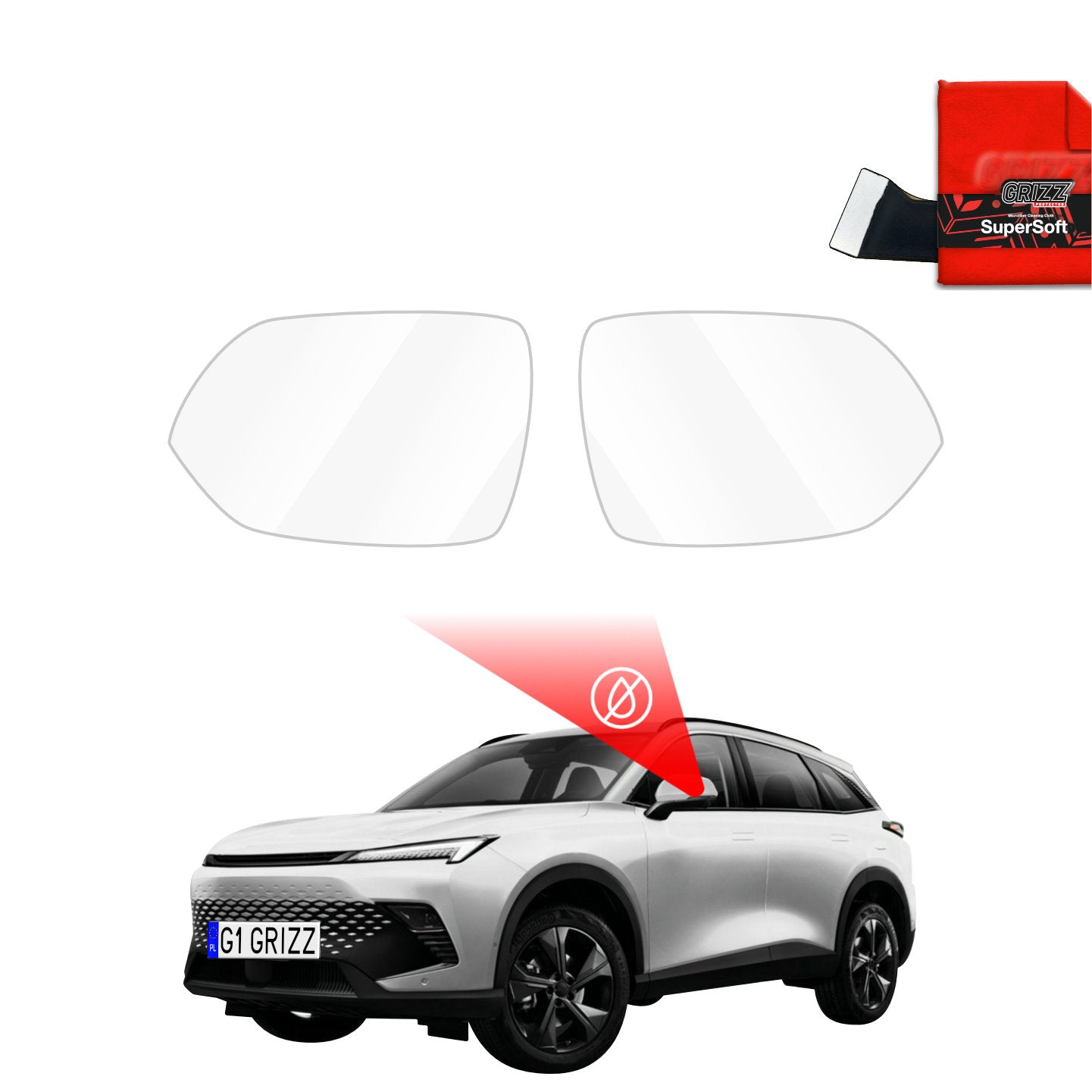 Regenschutzfolie Grizz Protector für Außenspiegel - BAIC BEIJING 5 (2023-2026)