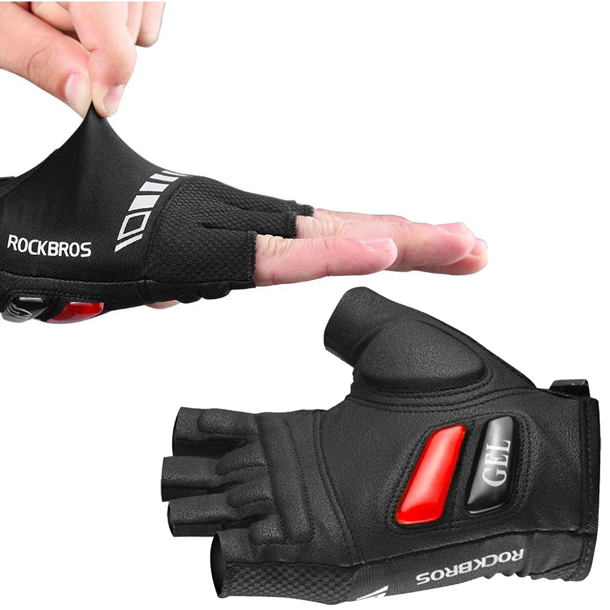 Fahrradhandschuhe Rockbros S143-BK, Größe XXL, Schwarz