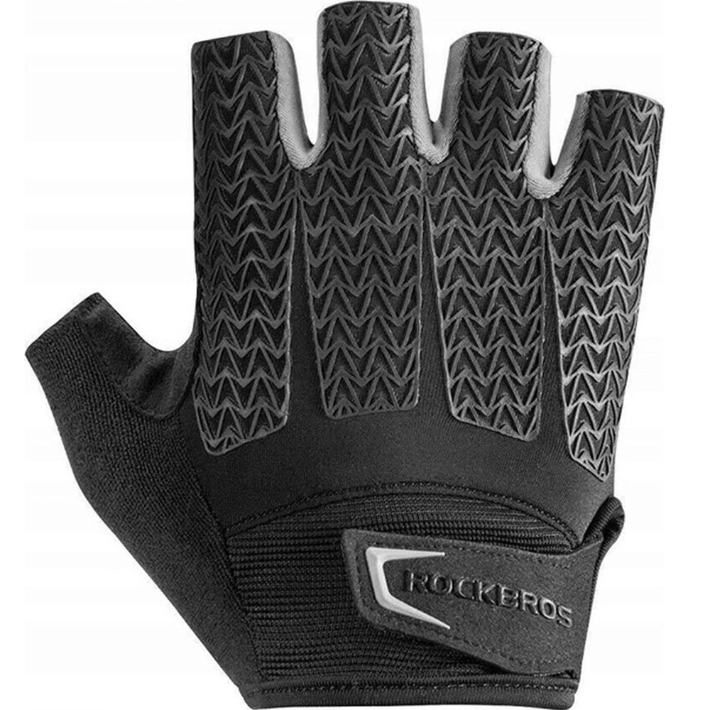 Fahrradhandschuhe mit Gel-Polstern, Rockbros S169BGR, Größe XL, Schwarz-Grau