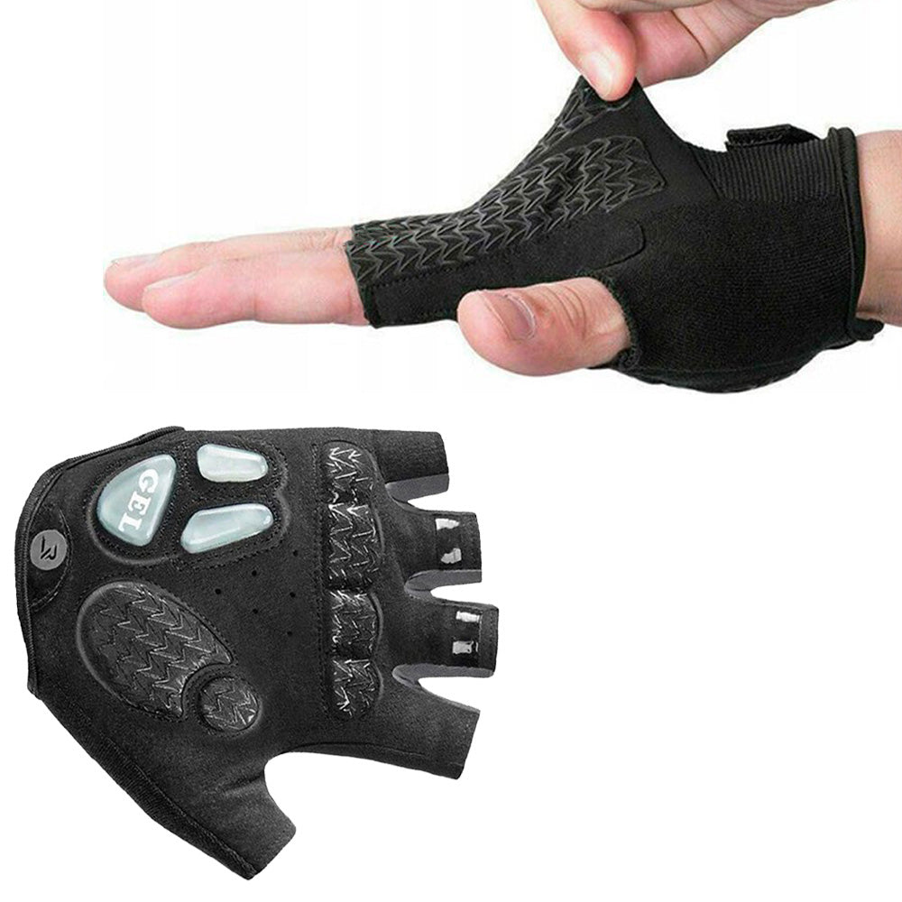 Fahrradhandschuhe mit Gel-Polstern, Rockbros S169BGR, Größe XL, Schwarz-Grau