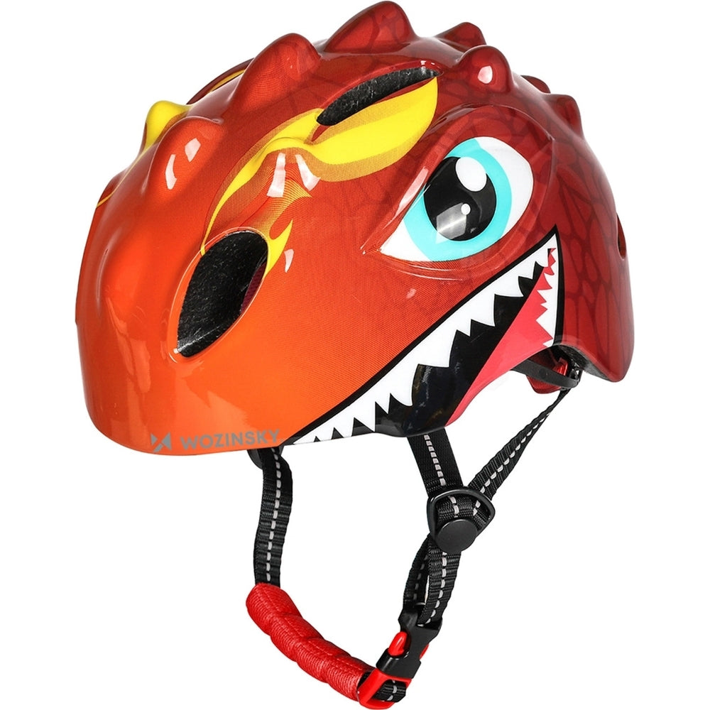 Fahrradhelm für Kinder, Wozinsky HT-006, mit Drachenmotiv, 50-54 cm, Rot