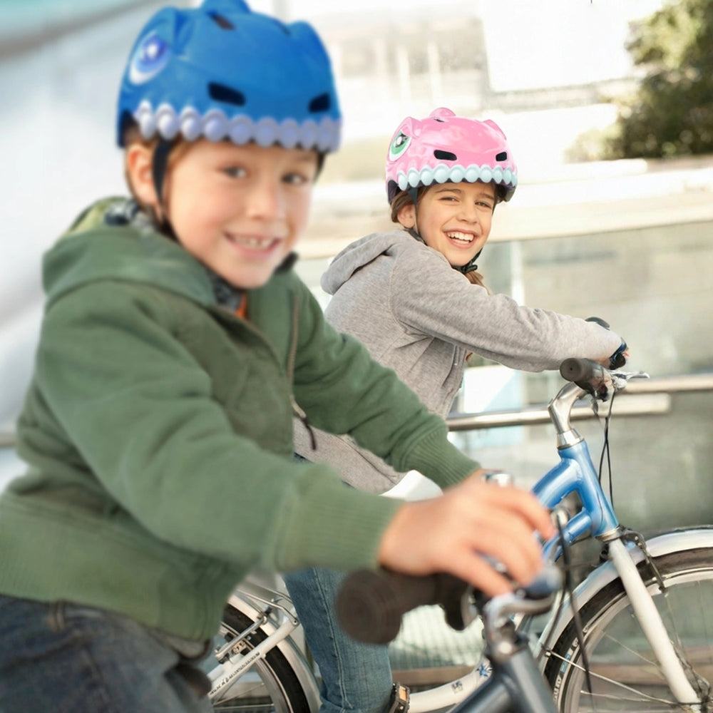 Fahrradhelm für Kinder, Wozinsky HT-62, Dinosaurier-Motiv, 52-56 cm, Rosa