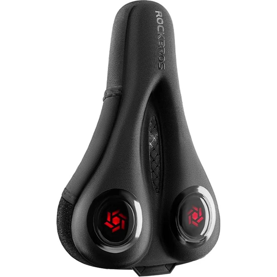 Rockbros LF044R Fahrradsattelüberzug mit Regenschutz, Schwarz mit roten Elementen