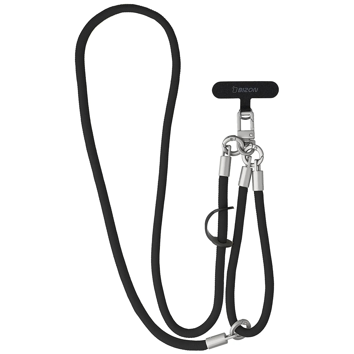 Universelle Handy-Lanyard für Handgelenk, Hals und Schulter, Bizon Accessories ReLoop, Schwarz (1/6)