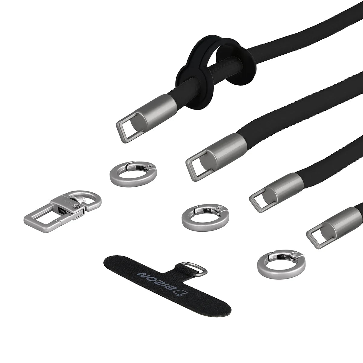 Universelle Handy-Lanyard für Handgelenk, Hals und Schulter, Bizon Accessories ReLoop, Schwarz (5/6)