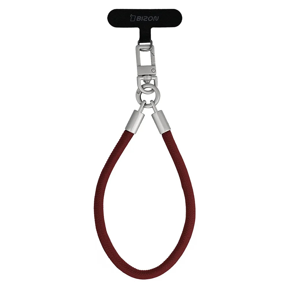 Universelle Handy-Lanyard für Handgelenk, Hals und Schulter, Bizon Accessories ReLoop, Burgunderrot (3/7)