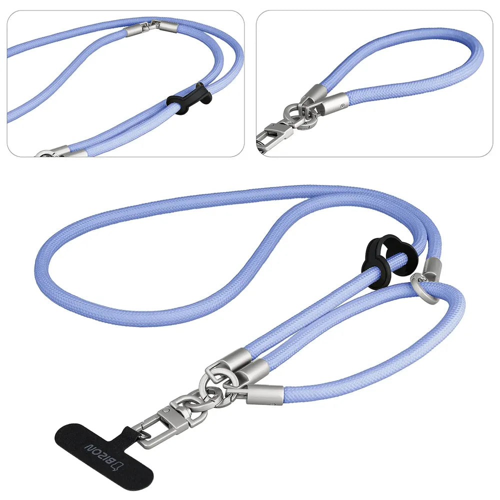 Universelle Handy-Lanyard für Handgelenk, Hals und Schulter, Bizon Accessories ReLoop, Hellblau (4/7)