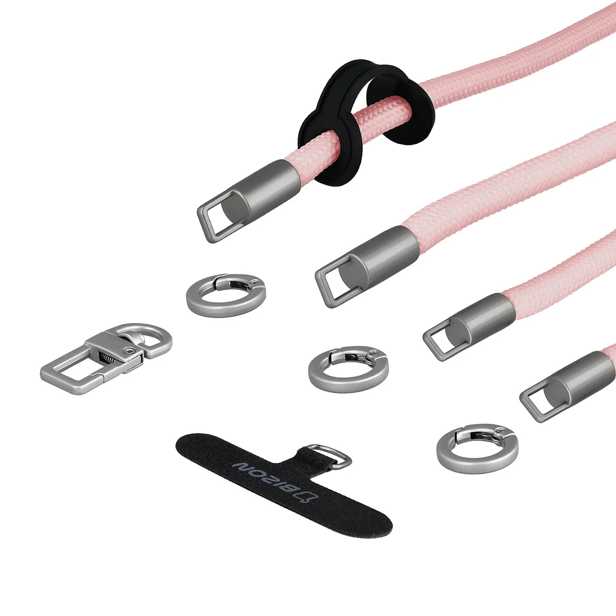 Universelle Handy-Lanyard für Handgelenk, Hals und Schulter, Bizon Accessories ReLoop, Hellrosa (5/6)