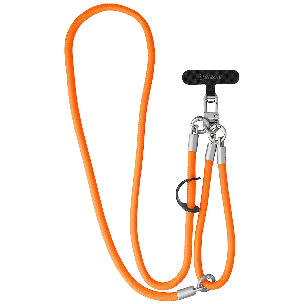 Universelle Handy-Lanyard für Handgelenk, Hals und Schulter, Bizon Accessories ReLoop, Neonorange (1/6)