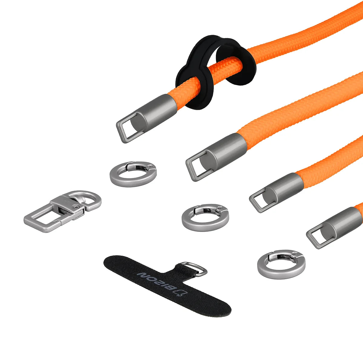 Universelle Handy-Lanyard für Handgelenk, Hals und Schulter, Bizon Accessories ReLoop, Neonorange (5/6)