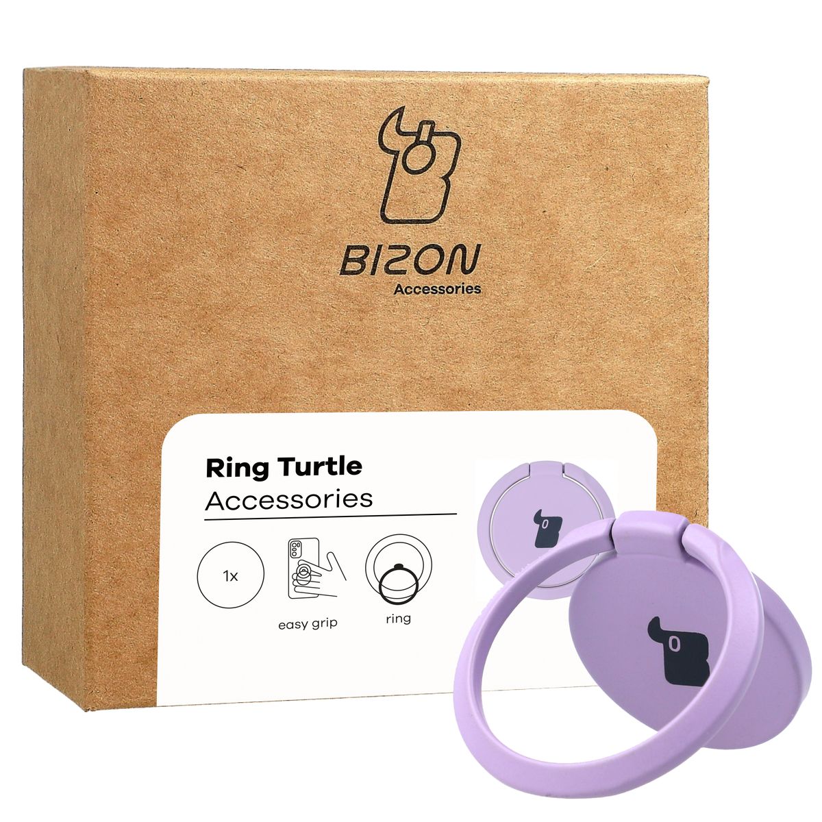 Fingergriff für Telefon, Bizon Accessories Ring Turtle, Violett